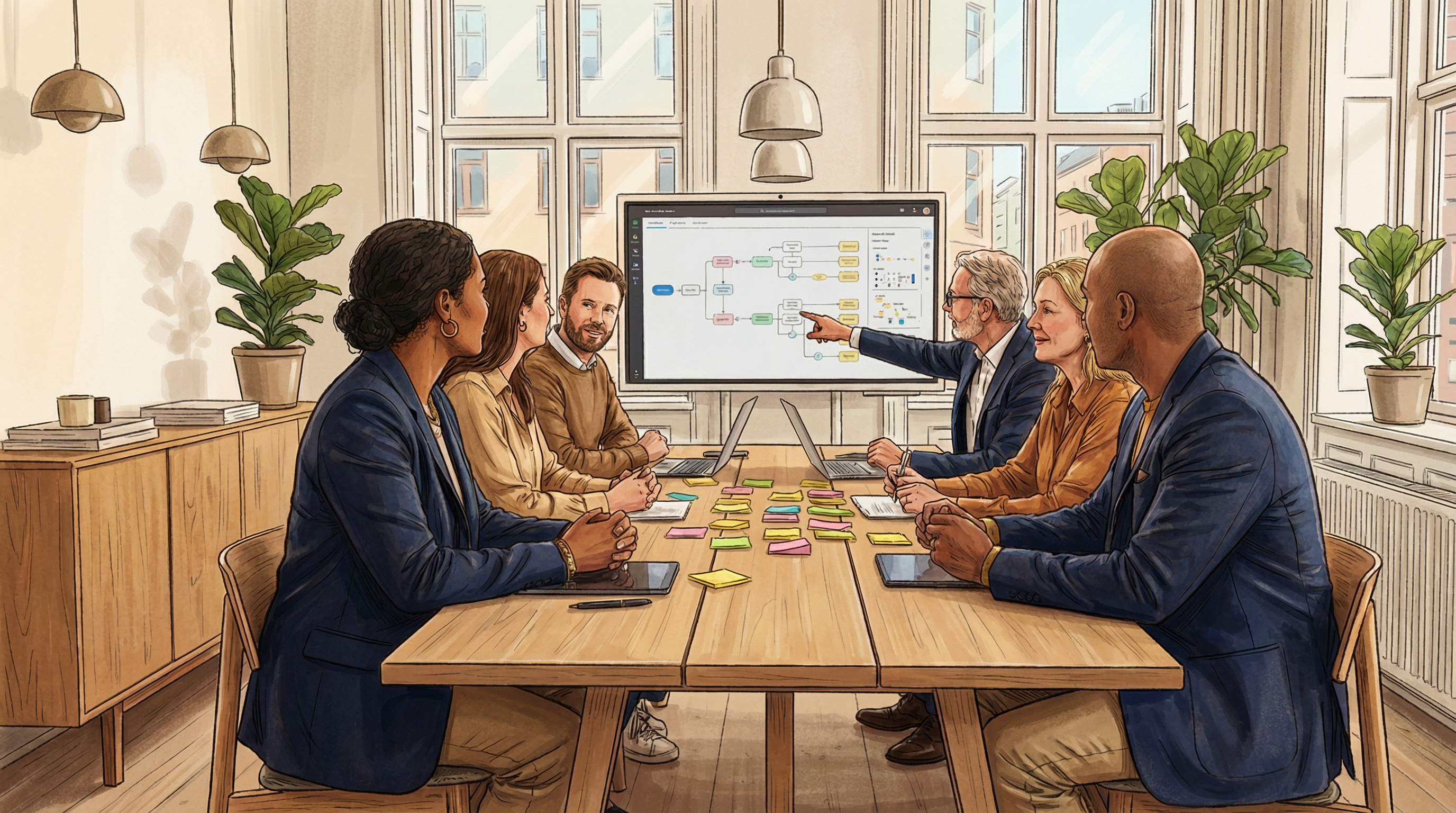 Yhteiskehittämisen työpaja - tiimi ideoimassa yhdessä